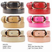 EKSLUSIVE Ikat Pinggang Korea Wanita Crocodile Pattern A01-076 (TERMUR