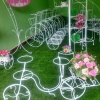 Jual Sepeda Shabby Rak Besi Putih Dekorasi Taman Rumah Pot Bunga Murah Murah