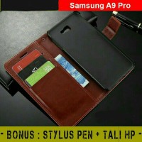 Jual Samsung Galaxy A9 pro - Flip Cover Wallet Leather Dompet Kartu magnet Murah