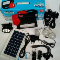Jual SENTER POWER BANK 3 USB + SOLAR PANEL + 3 BOHLAM + SENTER KEPALA Murah