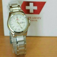 NEW JAM TANGAN SWISS ARMY WANITA TANGGAL HARI AKTIF/Silver