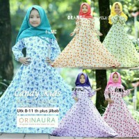 gamis anak candy kids ori naura / gamis anak 8-11tahun