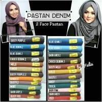 Jual Pastan 2 Face Denim / Pashmina Instan 2 Face Denim Murah
