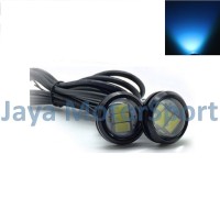 1 Pasang Lampu LED Eagle Eye DRL Black Housing 10W 23MM - Ice Blue