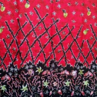Kain Batik Printing Motif Pace Khas Pacitan / Kain Sragam - Merah