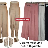 Jual Celana Kulot 2in1 Katun Cigarette, Celana Bahan Wanita, Celana Kerja Murah