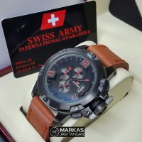 Jam Tangan Pria Swiss Army Chronograph model AC-6295 Leather ORIGINAL