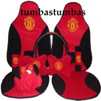 Jual sandaran jok mobil manchester united 6 in 1 (car set, aksesoris mobil, Murah