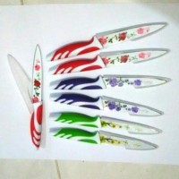 Jual Pisau Dapur Keramik Motif Bunga Aero Knife Pisau Daging Sayur Damaskus Murah