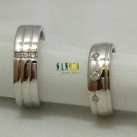 cincin kawin couple emas putih dan perak R1599