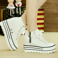 Jual CM15 PUTIH SEPATU SANDAL WEDGES BOOT HEEL FLATSHOES KETS SNEAKERS Murah