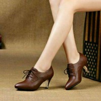 Jual AJ10 COKLAT SEPATU SANDAL WEDGES BOOT HEEL FLATSHOES KETS SNEAKERS Murah