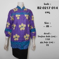 blus batik B20217014ung / atasan kerja muslim jumbo bigsize lurik ungu