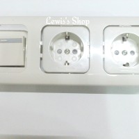 Jual Stopkontak Double Arde Panasonic + Saklar Wej5541 Wide Series Murah