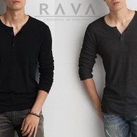 Jual Baju Kaos Pria Henley Lengan Panjang ORIGINAL by RAVA (BEST SELLER) Murah