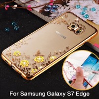 Jual Softcase DIAMOND Samsung S7 Edge Casing Silicone Case Cover Transparan Murah