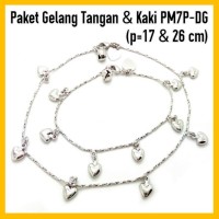 Jual Paket Gelang Tangan&Kaki Perhiasan Lapis Emas Putih PM7P-DG Murah