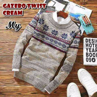 Jual sweater rajut pria GAZEBO TWIST CREAM Murah