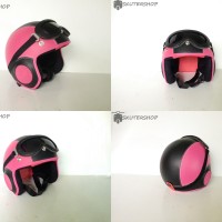 Helm Retro Anak 3 Sampai 5 Tahun Lucu Retro PINK Hitam