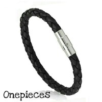 Jual PREMIUM STAINLESS LEATHER GELANG KULIT CUSTOM (Size) Murah