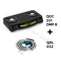 Jual Paket Kompor Gas QGC 201 DMPB dan Selang Regulator Gas QRL 032 Quantum Murah