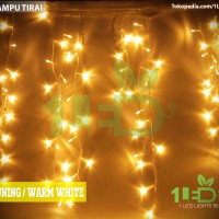 Jual Lampu Tirai LED Warm White Kuning Twinkle Light hias dinding dekorasi Murah