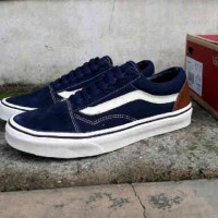 sepatu pria vans oldskool original premium super navy white