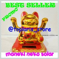 Jual Kucing Hoki Maneki Neko Solar Lucky Cat Rejeki Jumbo 2 Tangan Gerak Murah