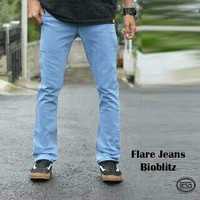 Grosir Celana Jeans Pria Cutbray Biru Muda-Bioblitz-Flare Jeans-Melar