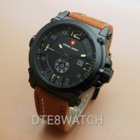 Jual Jam Tangan Pria Original Swiss Army LIMITED Leather 1 Year Guaranted Murah