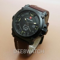 Jual Jam Tangan Pria Original Swiss Army LIMITED Leather 1 Year Guaranted Murah