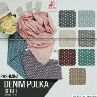 Jual Pashmina Denim Polka by Umama /Pashmina Murah Murah