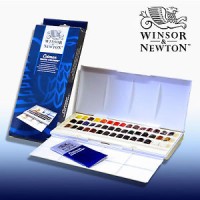 Jual WINSOR & NEWTON COTMAN PALLETTE WATER COLOURS 45 HALF PAN Murah