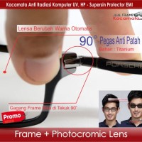 Jual Kacamata Minus + Lensa Photocromic | Frame Vintage Pria | Baca Korea Murah