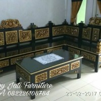 Kursi tamu sudut jati mahkota