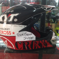 Luxury HELM KYT CROSS CROSS PRO #8 WHITE/RED Terlaris