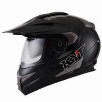 Promo Helm KYT Super Moto Cross Double Visor Supermoto Hitam Polos Sol