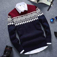 Jual Baju / Sweater Rajut Pria Colombus Navy Murah