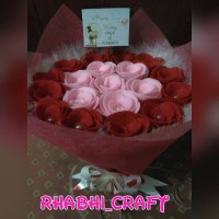 Jual buket bunga flanel mutiara + bulu Murah