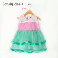 baju dress anak - Baby Satin Silk Tulle Gaun Pesta Anak ( AG 701 )