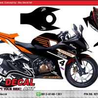 Jual Decal CBR 150 Facelift IPHONE ORANGE FULLBODY Sudah Pola Cutting Body Murah