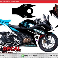 Jual Decal CBR 150 Facelift IPHONE BLUE FULLBODY Sudah Pola Cutting Body Murah