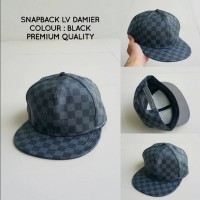 TOPI SNAPBACK LV DAMIER BLACK PREMIUM QUALITY KEREN MURAH BAGUS BARU