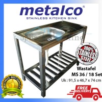 Jual Wastafel/Bak Cuci Piring Metalco MS 36 / 18 Set Portable Stainless Murah