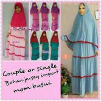 Jual couple baju ibu anak 8-9th 2-3th gamis syari ada bergo pad mom kids Murah