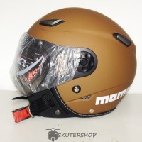 Helm Bogo Retro JPN Momo Klasik Kaca Pilot Riben Brown Doff