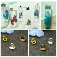 Connector pengait liontin kalung resin 4MM bahan aksesoris kalung
