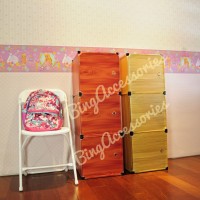 41-3 Rak 3 Susun Motif Kayu ( sepatu sandal baju mainan handuk anak )