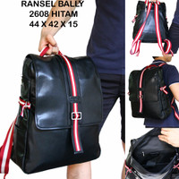 TAS RANSEL PRIA BALLY 2608 HITAM MIRROR ( BACKPACK COWOK PREMIUM)