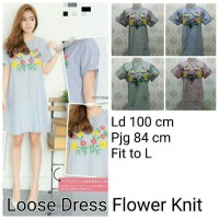 Jual Loose Dress Flower Knit Murah